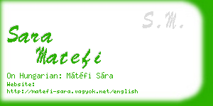 sara matefi business card